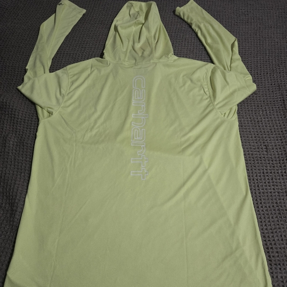 Carhartt Men's Force Sun Defender Lightweight Light Green Hooded Size L - Picture 4 of 12